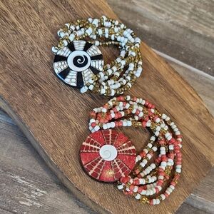 Shiva Shell Eight Strand Stretchy Beaded Bracelets